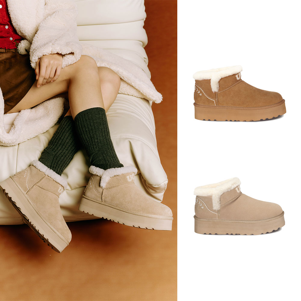 [무료배송] 호주정품 오즈라나 퓨리 에스텔라 로고 울트라 미니 플랫폼 부츠 (굽 5cm) OZLANA UGG OZ0016